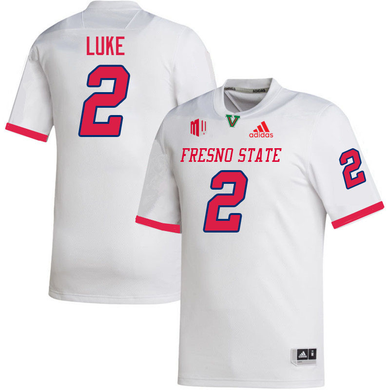 Fresno State Bulldogs #2 Rayshon Luke College Football Jerseys Stitched-White Fresno State Bulldogs #2 Rayshon Luke College Football Jerseys Stitched-White